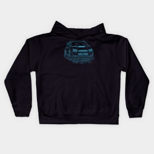 Subie Impreza WRX Blobeye Lineart Blueprint Kids Hoodie